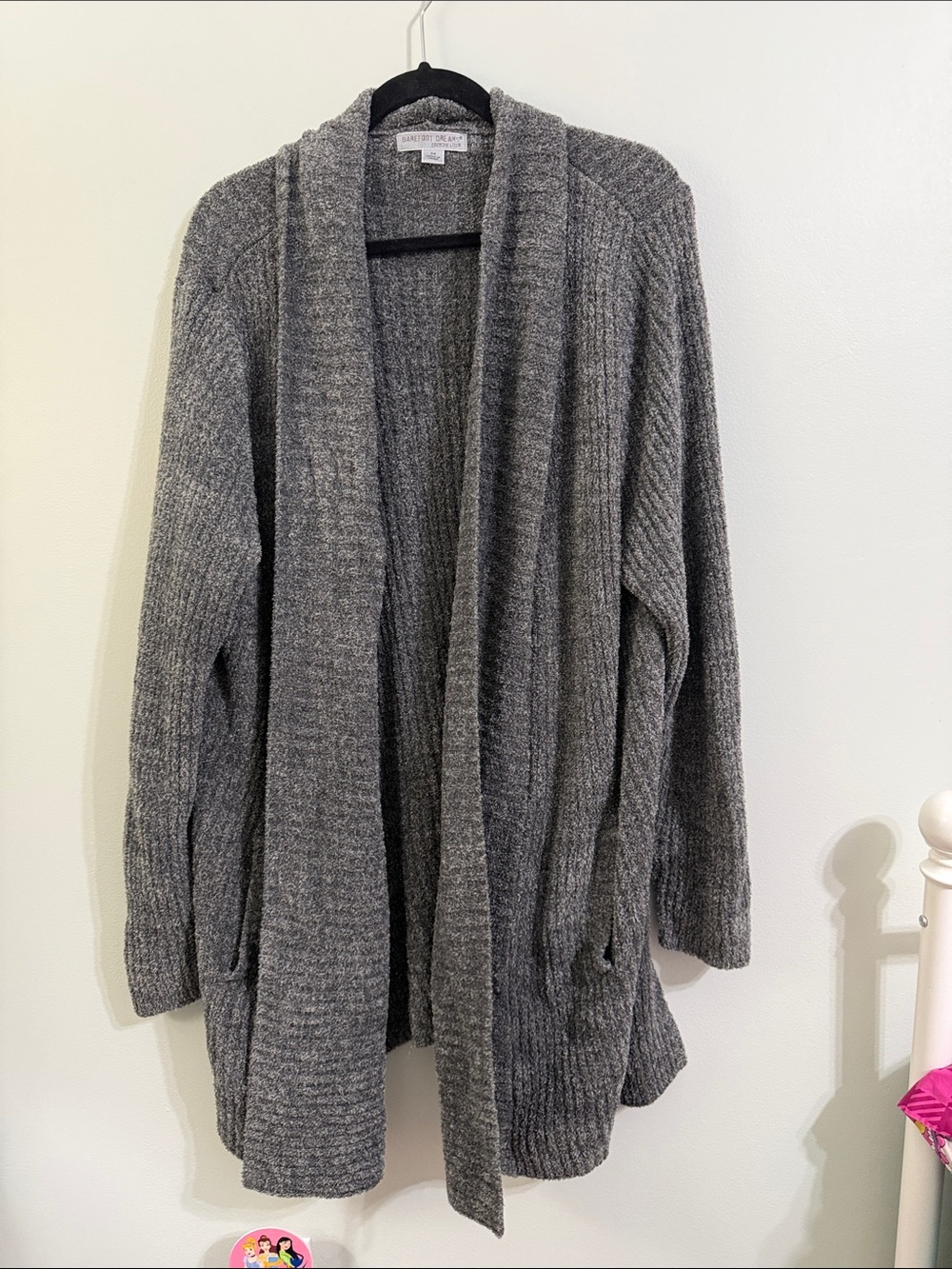 Charcoal gray Open-Front Cardigan